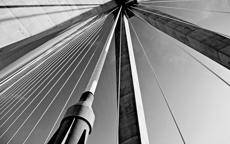 Abstract bridge cable perspective