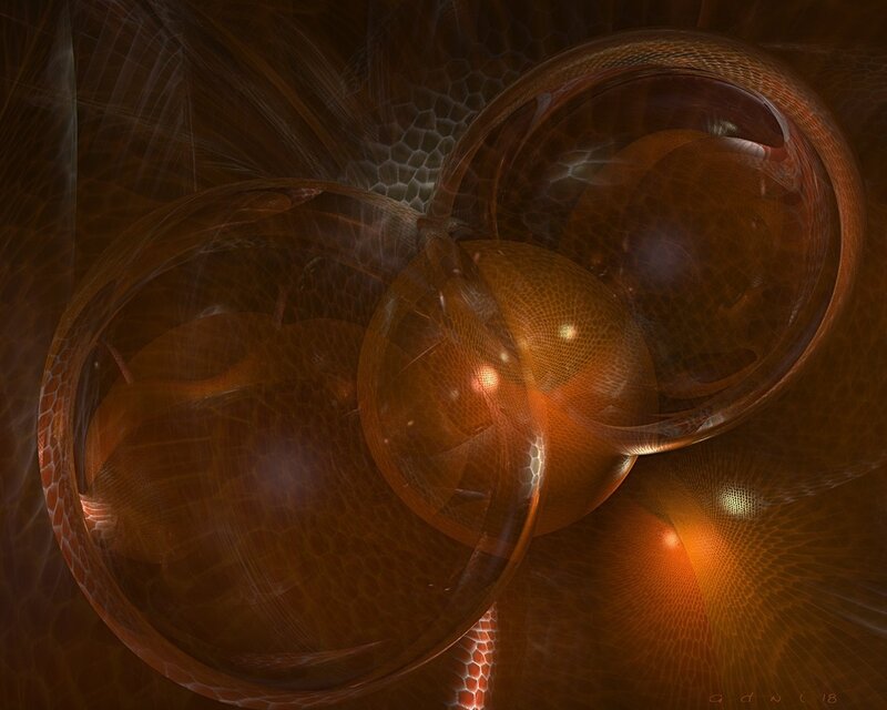 Abstract brown fractal spheres