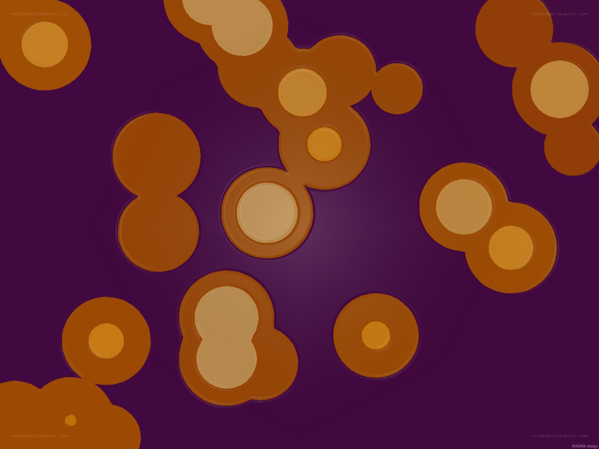 abstract brown shapes on purple
