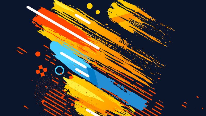 Abstract Brush Strokes — Blue