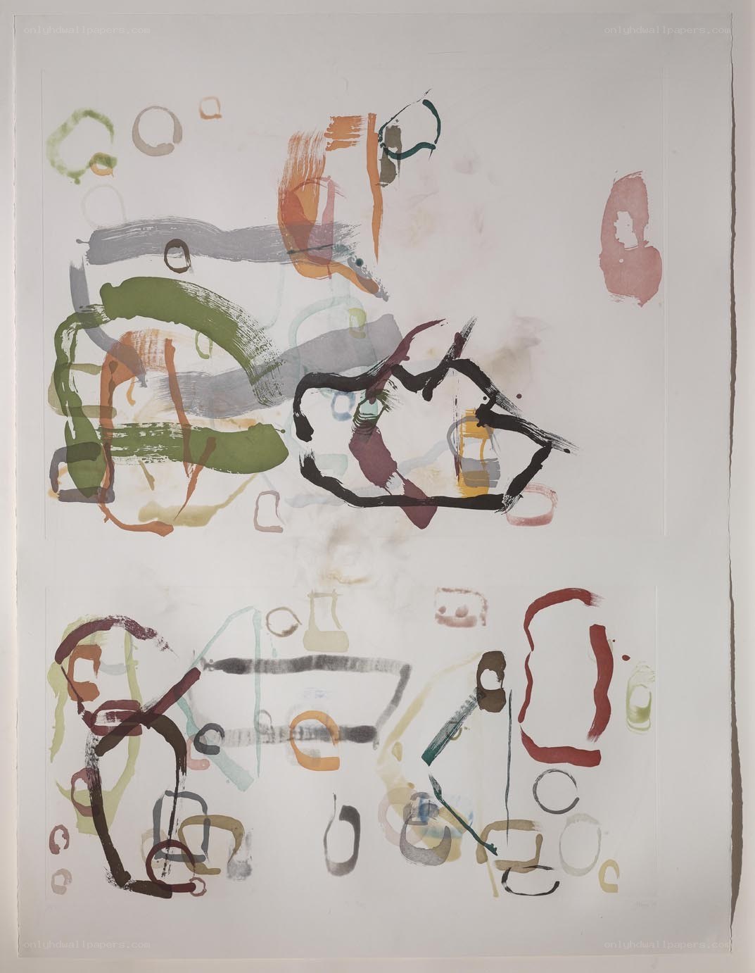 Abstract brushstroke composition