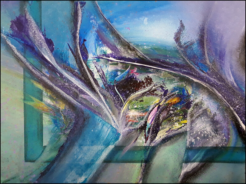 Abstract Brushstrokes — Blue