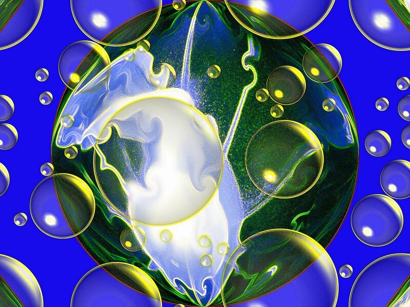 Abstract bubble and sphere art