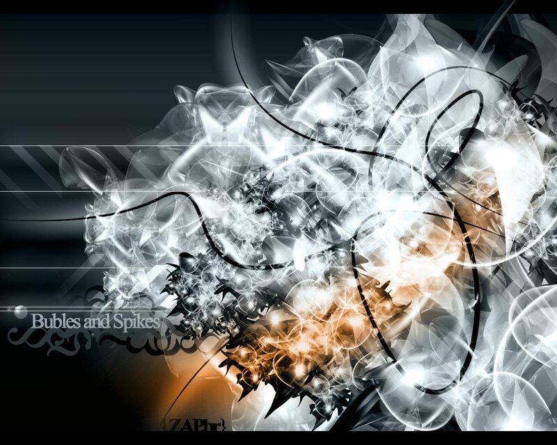 Abstract Bubbles and Spikes Art