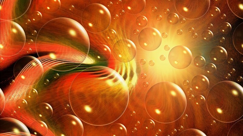Abstract Bubbles in Space — Orange