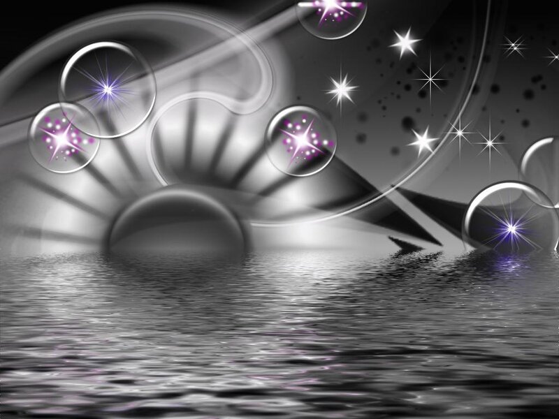 abstract bubbles with starbursts