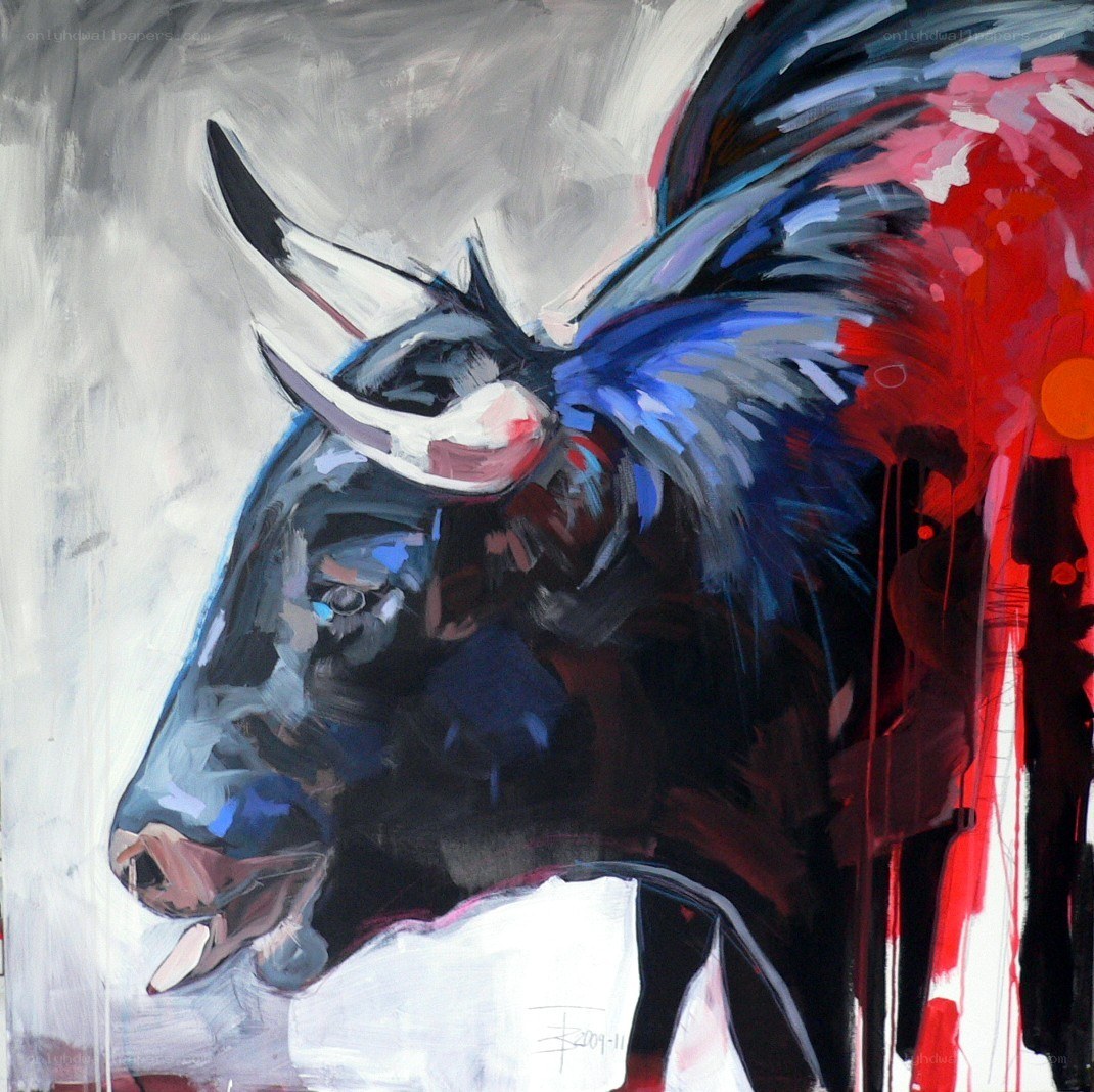 Abstract bull painting