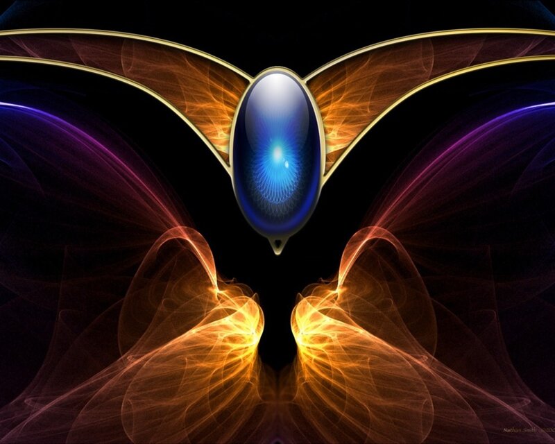Abstract butterfly with glowing eye