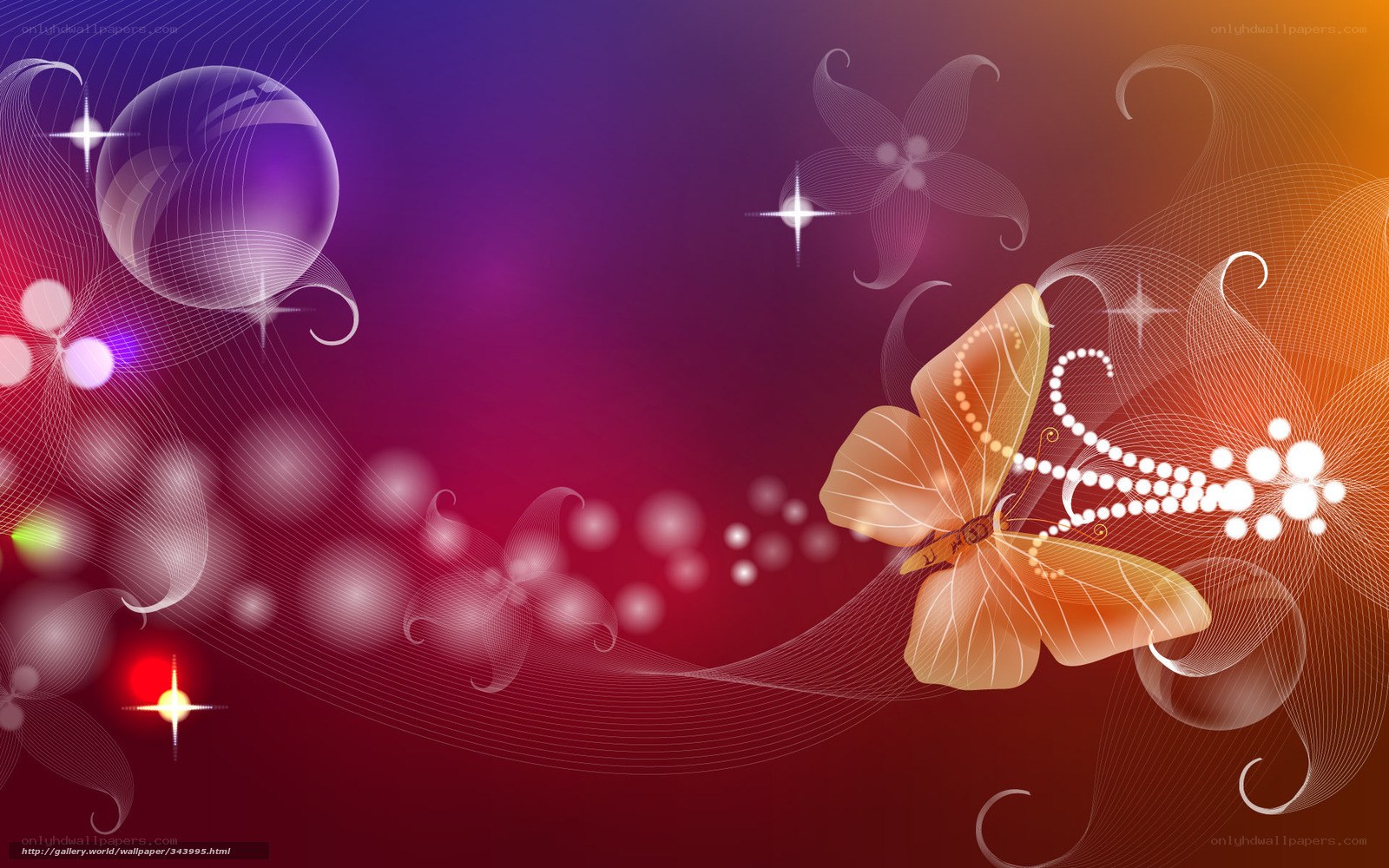 Abstract butterfly with glowing lights