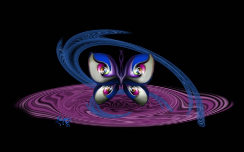 Abstract butterfly with swirling colors