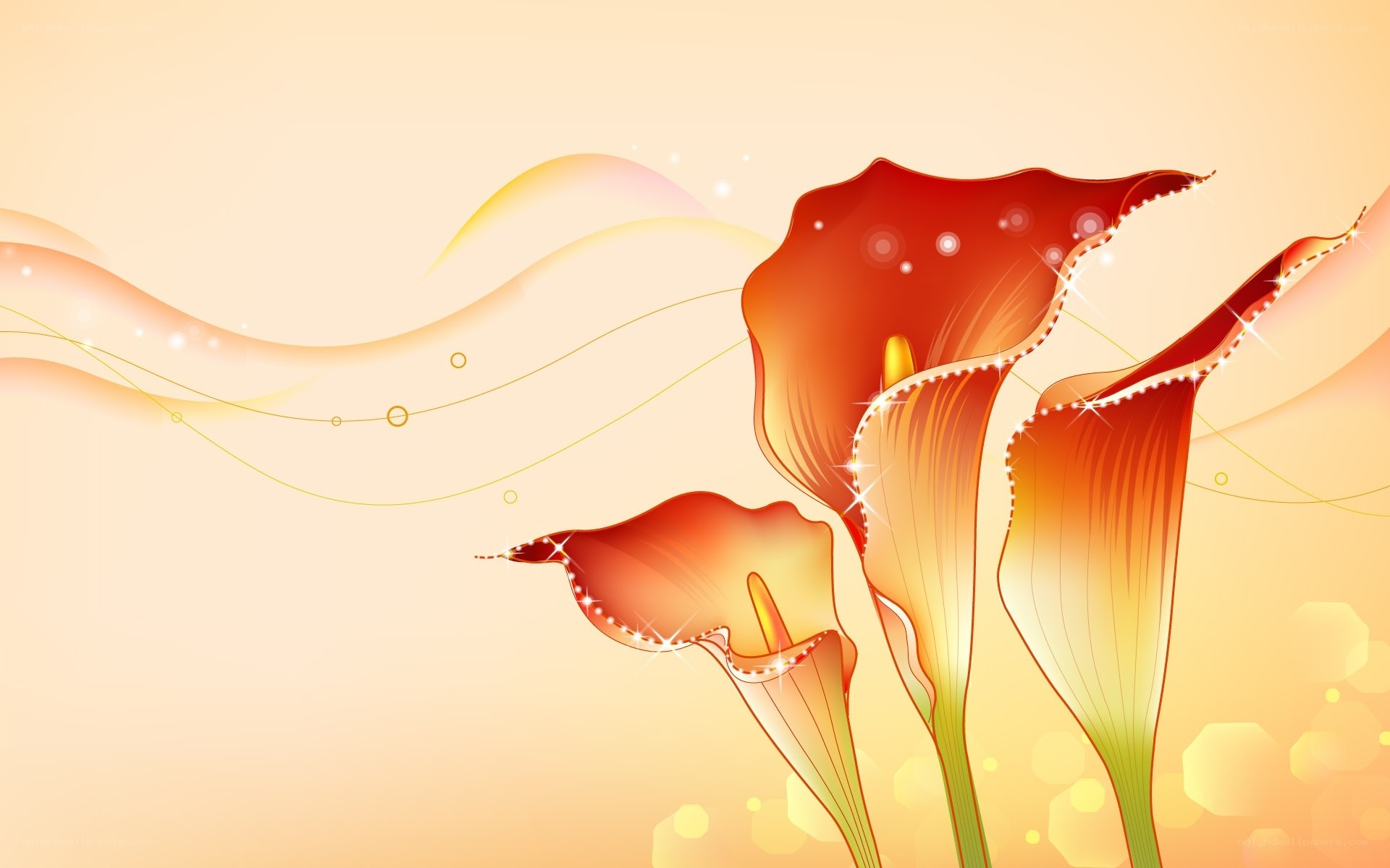 Abstract calla lilies art