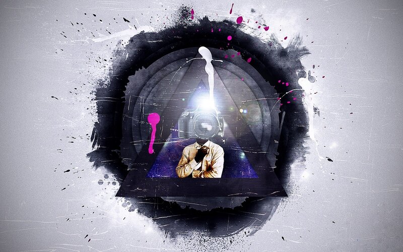 abstract camera art collage