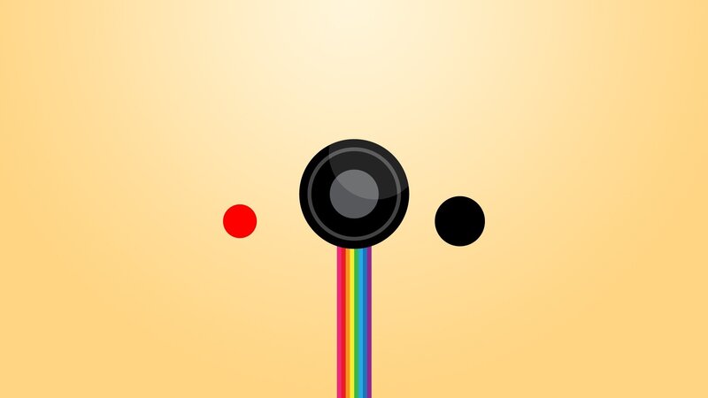 abstract camera with rainbow stream