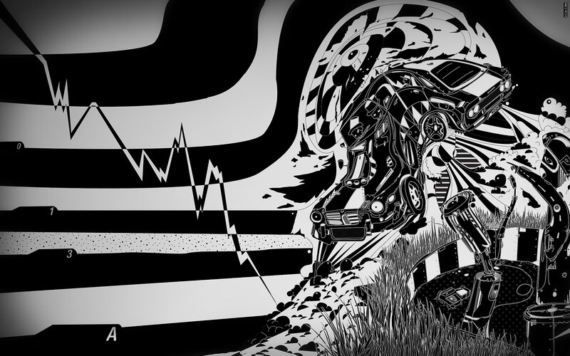 abstract car crash illustration
