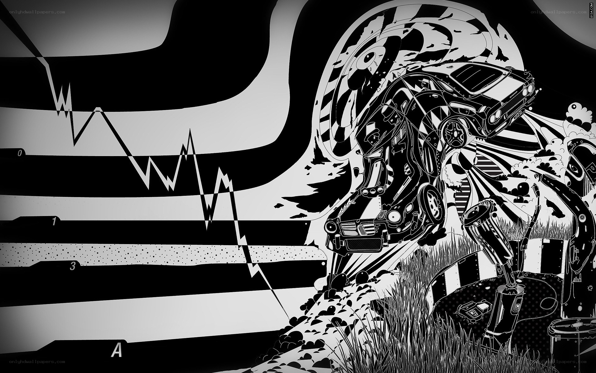 abstract car crash illustration