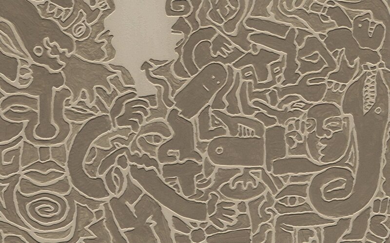 abstract carved stone relief