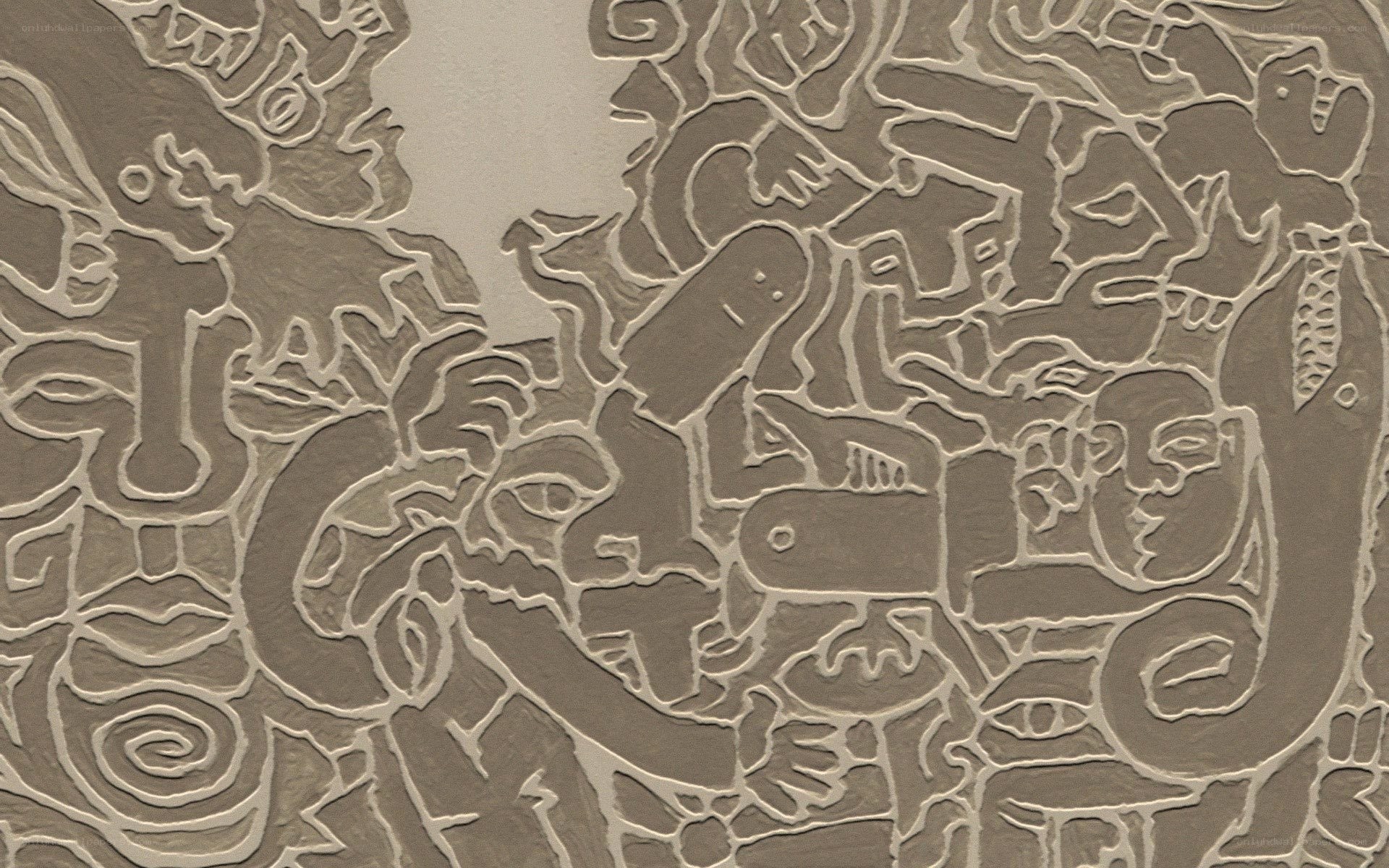 abstract carved stone relief