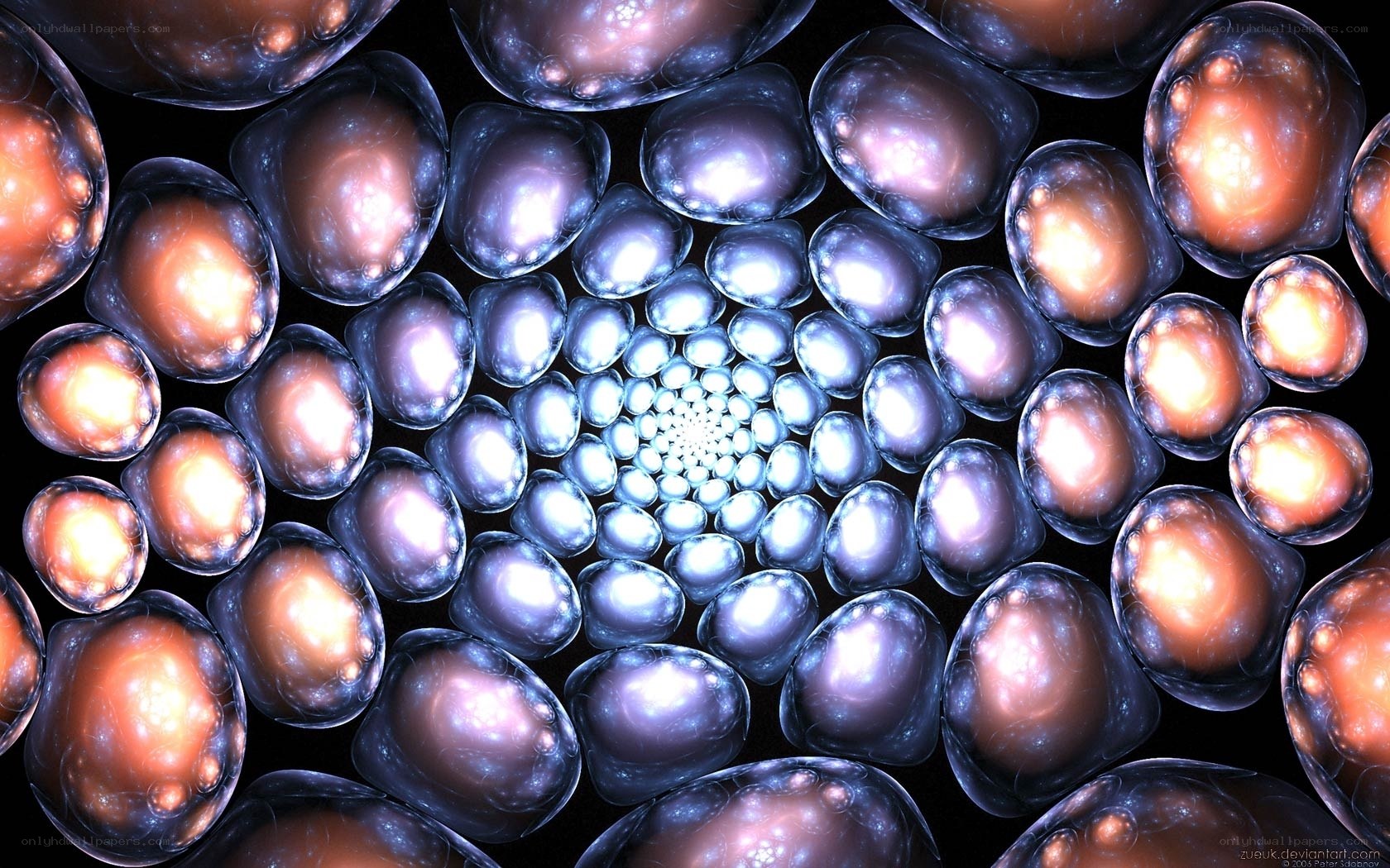 Abstract cellular spiral pattern