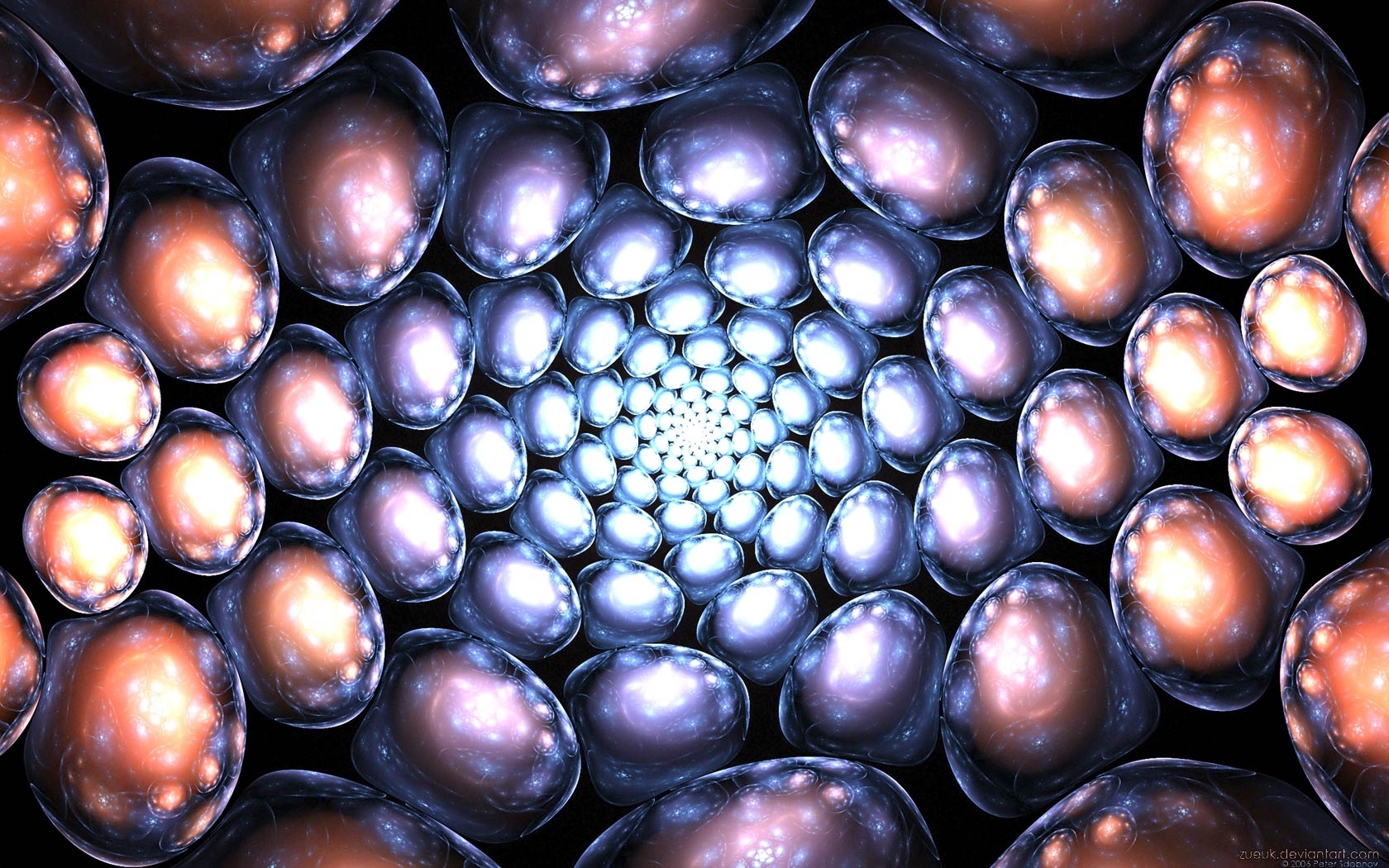 Abstract cellular spiral pattern