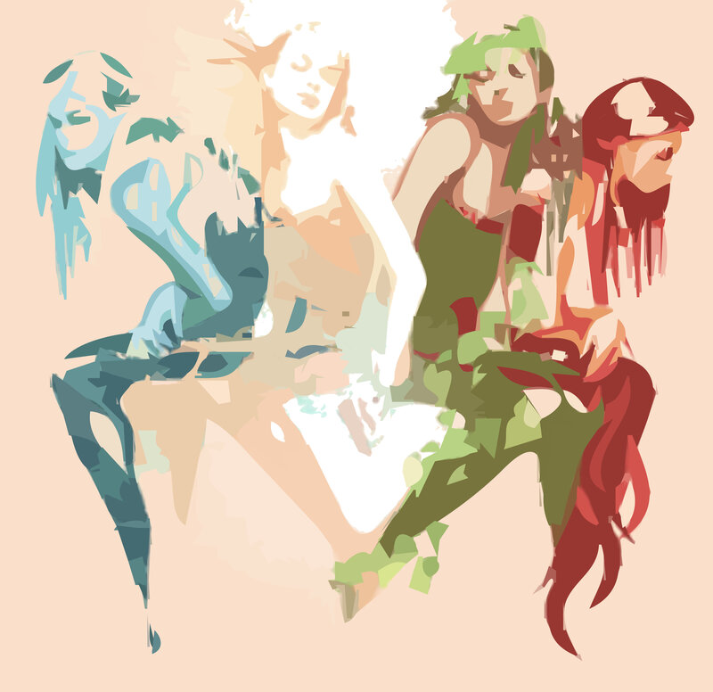 abstract character collage