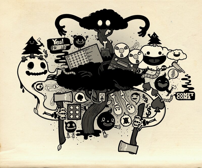 abstract character collage