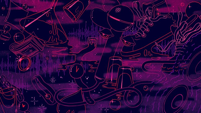 Abstract Character Illustration — Purple