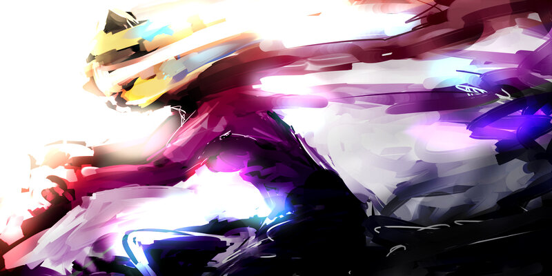 abstract character in motion