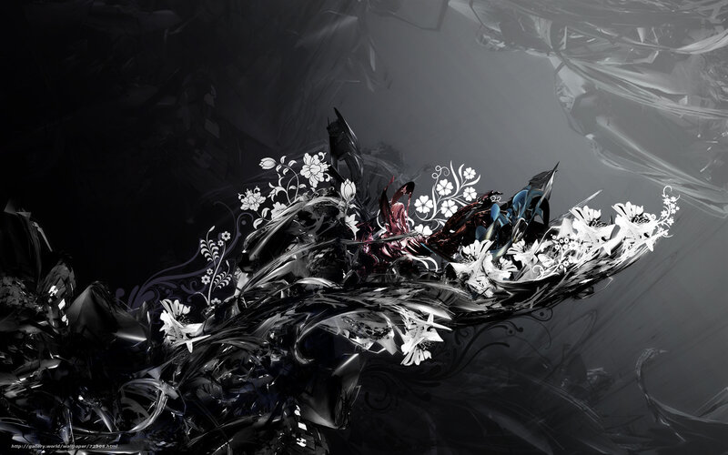 Abstract Character with Flowers