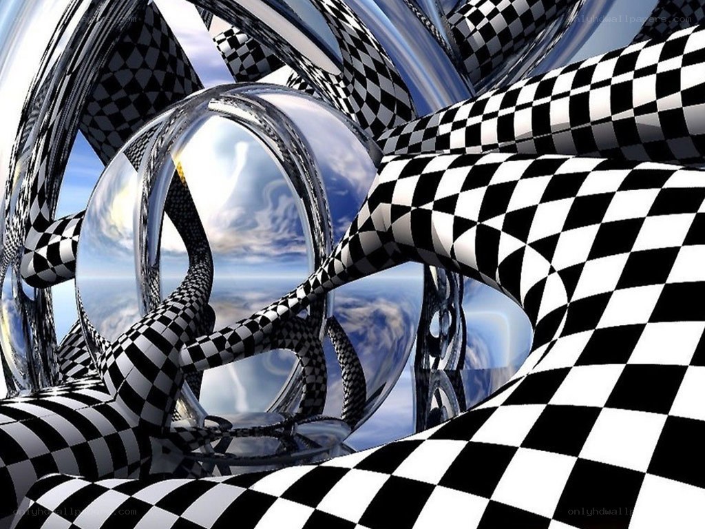 abstract checkered sphere sculpture