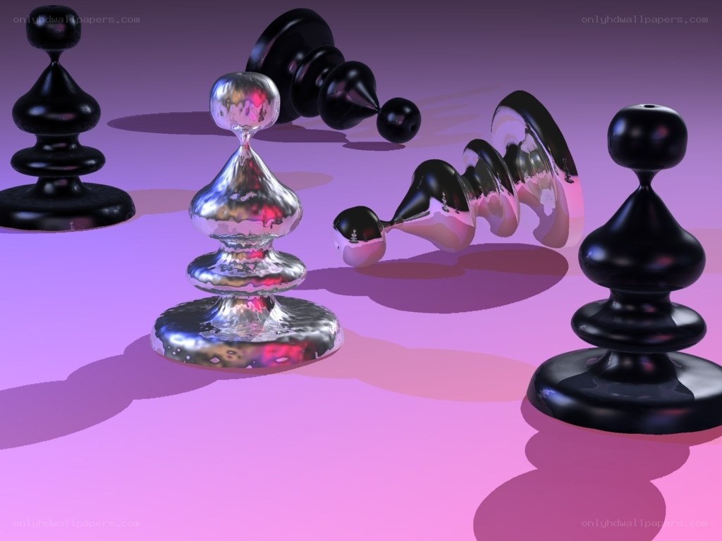 abstract chess pieces on purple
