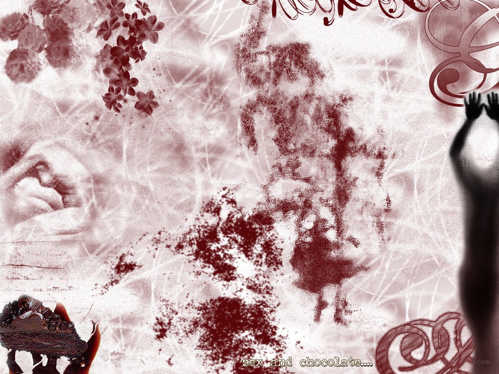 abstract chocolate and romance collage