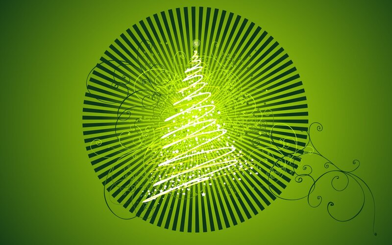 Abstract Christmas Tree — Green, Festive