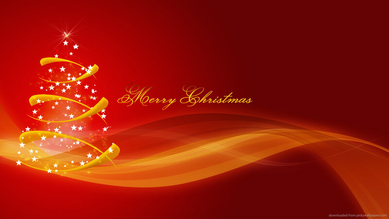 Abstract Christmas Tree — Red, Festive, Winter
