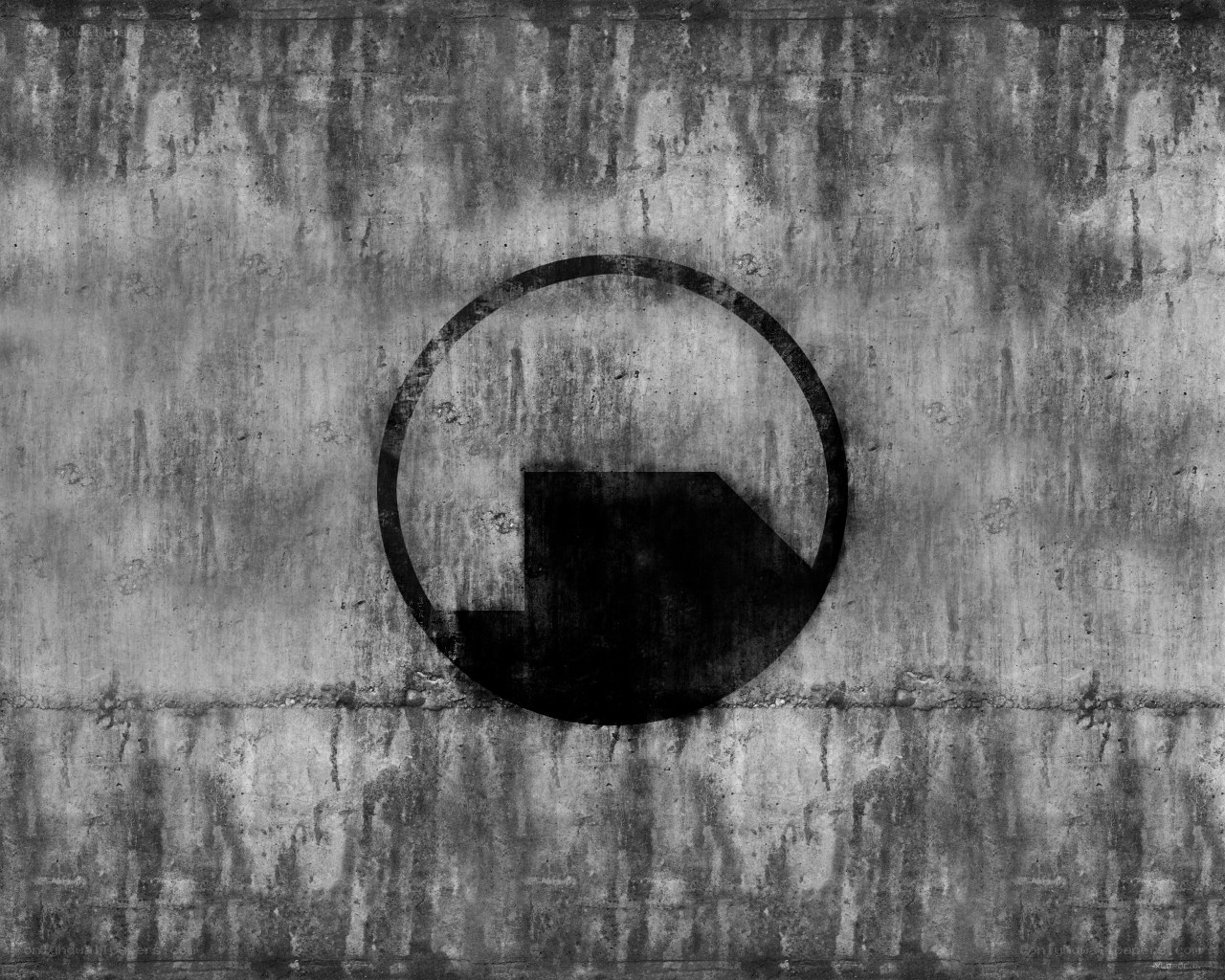 abstract circle on concrete wall
