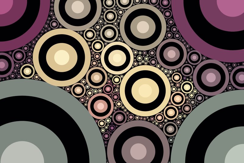 Abstract Circle Pattern — Black, Calm