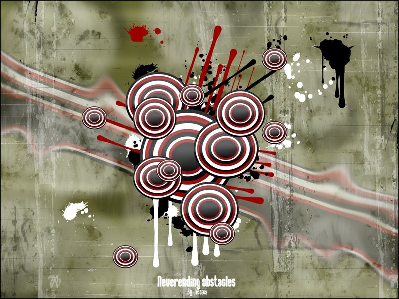abstract circles and splatters