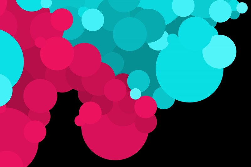 Abstract Circles on Black — Magenta