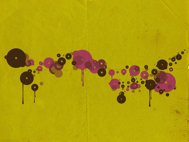 abstract circles on yellow