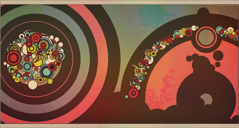Abstract circular art composition