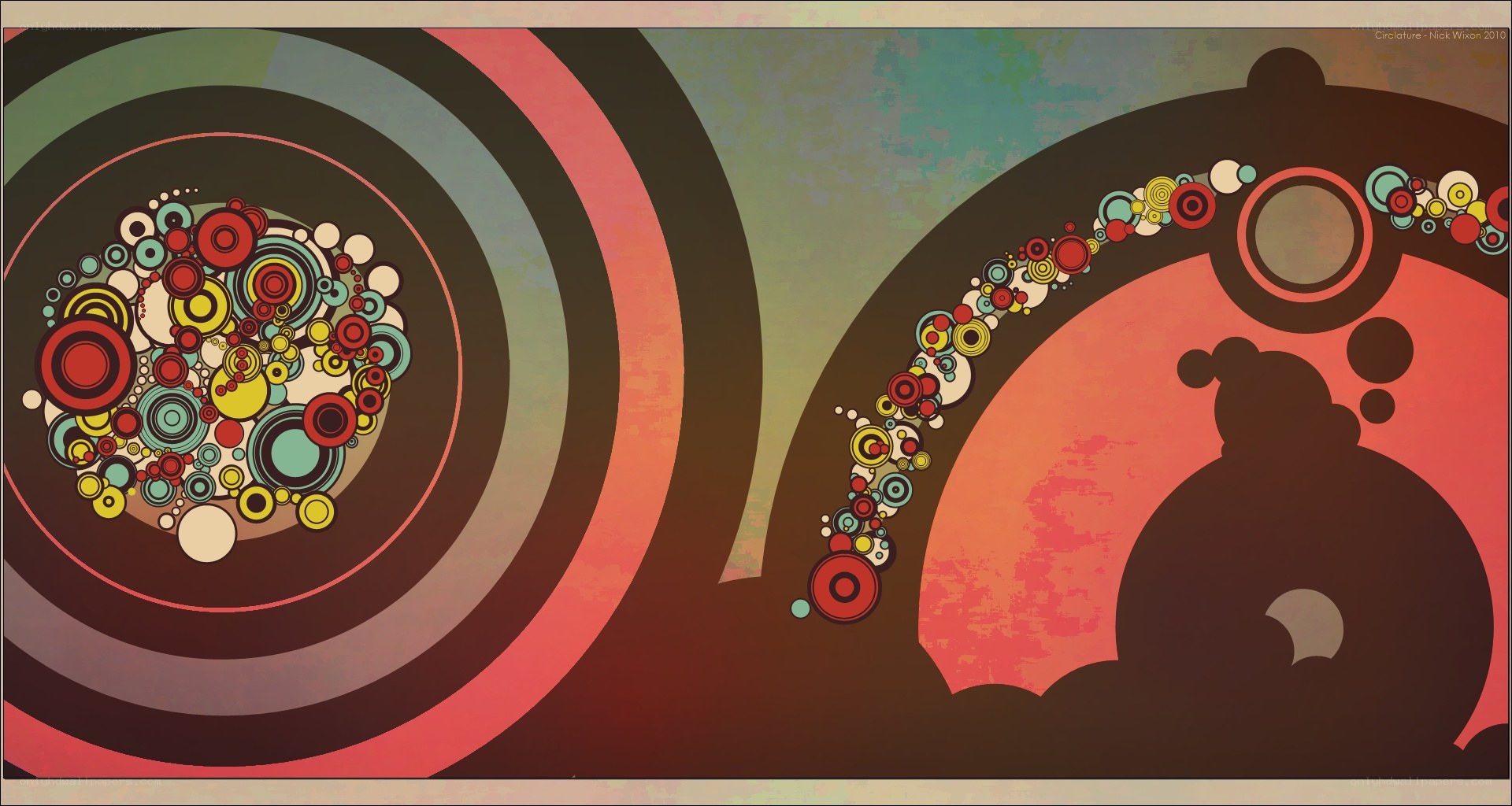 Abstract circular art composition