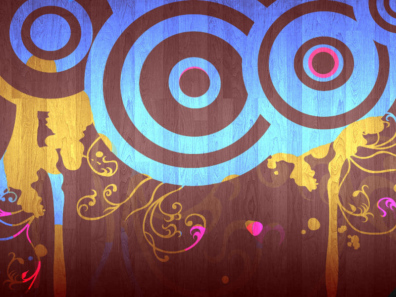 abstract circular art on wood