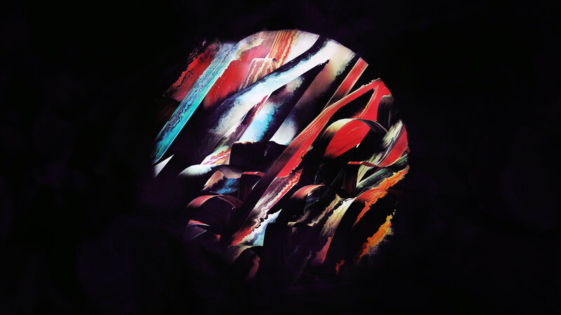 Abstract Circular Artwork — Red, Dramatic