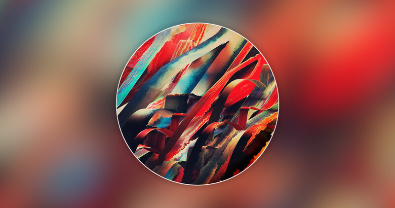 Abstract Circular Artwork — Red, Dynamic