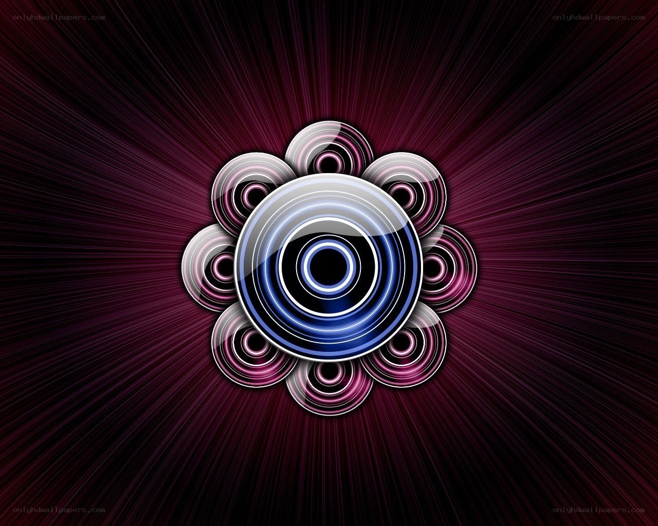 Abstract circular design with radiant background