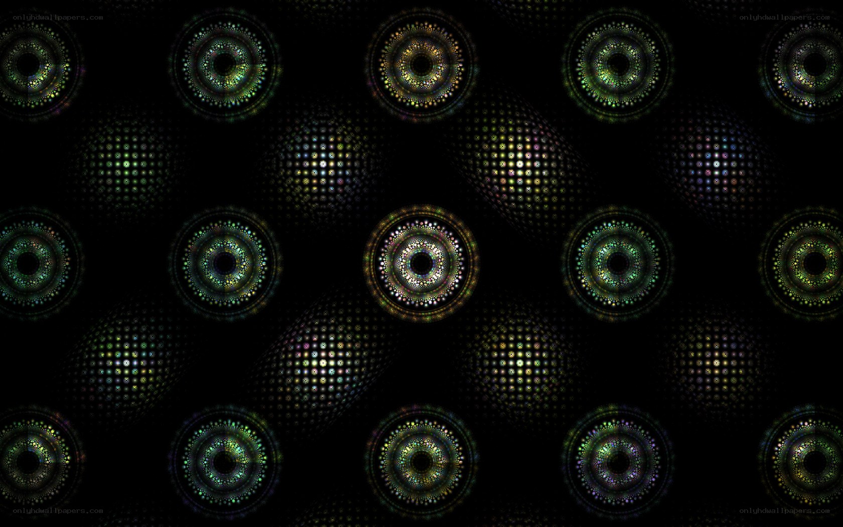 Abstract circular light patterns
