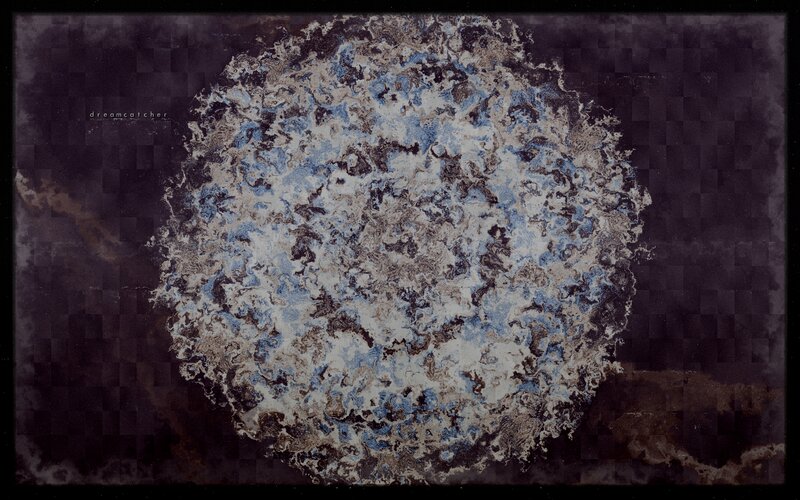 Abstract Circular Pattern — Blue, Dark