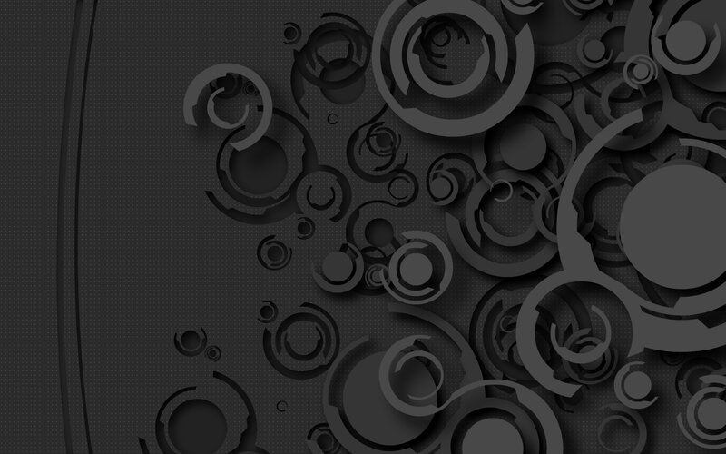 Abstract Circular Patterns — Black, Minimalist, Digital Art