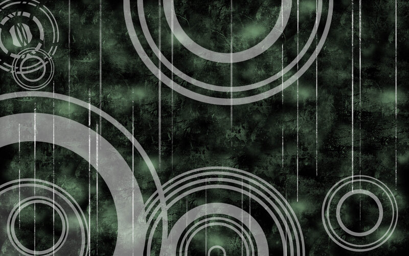 Abstract Circular Patterns — Green, Dark
