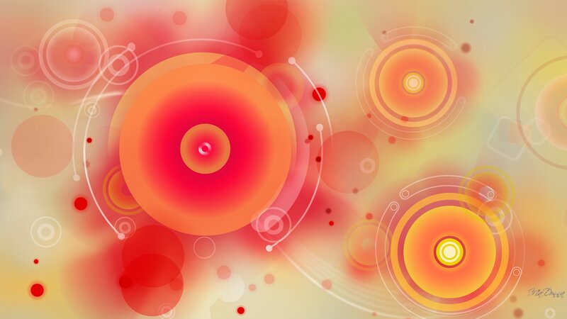 Abstract Circular Patterns — Red, Vibrant