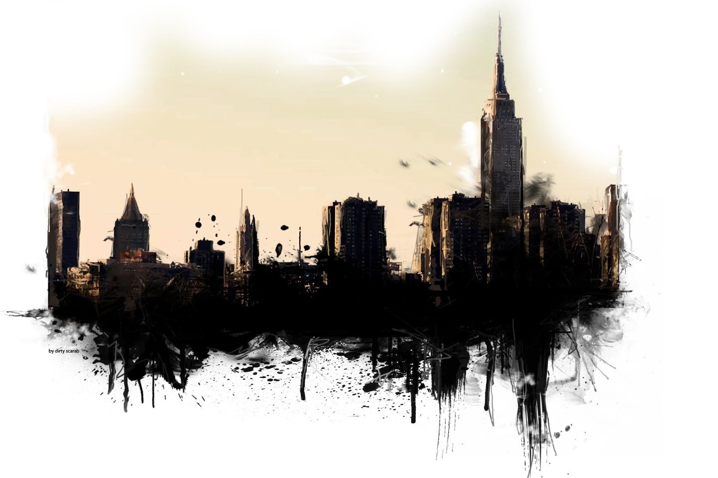 abstract city skyline art
